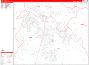 Castle Rock  Wall Map Red Line Style
